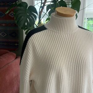 Sanctuary Cream and Black Turtleneck Sweater Size Medium